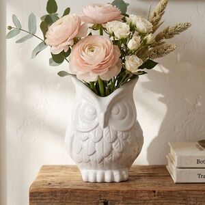 White Owl Vase 6.5” Ceramic Planter By Abbott China